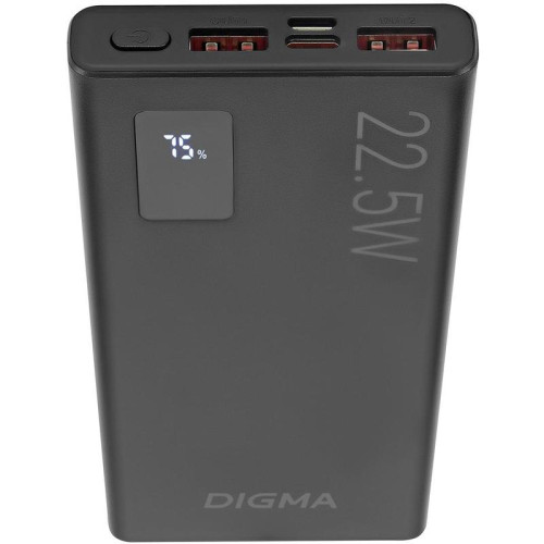 Мобильный аккумулятор Digma DGPF10A 10000mAh QC3.0/PD3.0 22.5W 3A 2xUSB-A/USB-C черный (DGPF10A22PBK)