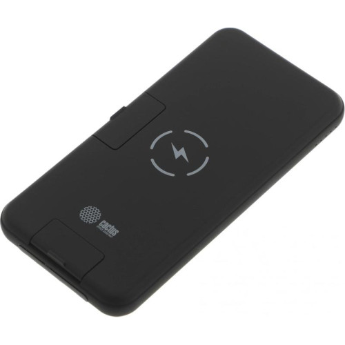 Мобильный аккумулятор Cactus CS-PBFSQT-10000 10000mAh QC/PD 18W 3A USB-A/USB-C беспров.зар. черный