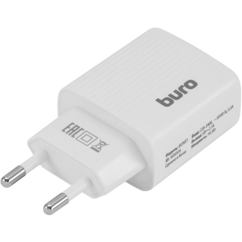 Сетевое зар./устр. Buro BUWE1 10.5W 2.1A 2xUSB универсальное белый (BUWE10S200WH)