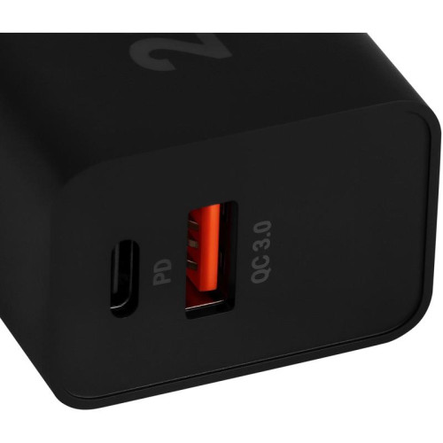 Сетевое зар./устр. Digma DGW2D 20W 3A+1A (PD+QC) USB-C/USB-A универсальное черный (DGW2D0F110BK)