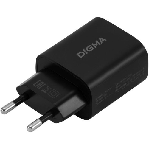 Сетевое зар./устр. Digma DGW3C 30W 3A (PD) USB-C универсальное черный (DGW3C0F010BK)