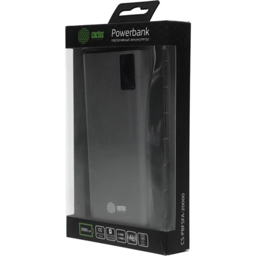 Мобильный аккумулятор Cactus CS-PBFSFA-20000 20000mAh 22.5W 4.5A 2xUSB-A/USB-C серый