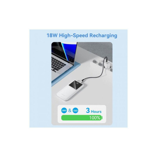 Power Bank Vention 10000mAh(M/C-A/A)22.5W Белый с LED Дисплеем Power Bank Vention 10000mAh(M/C-A/A)22.5W Белый с LED Дисплеем
