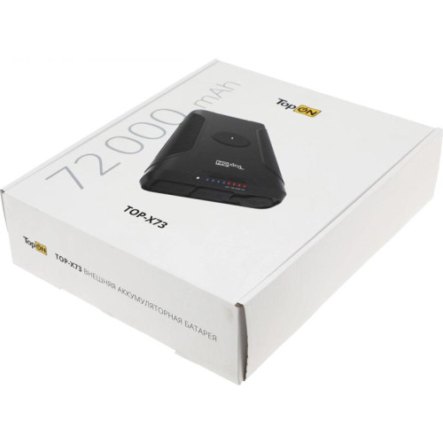 Мобильный аккумулятор TopON TOP-X73 72000mAh QC3.0/PD3.0/Qi 180W 5A USB-A/2xUSB-C беспров.зар. черный (103073)