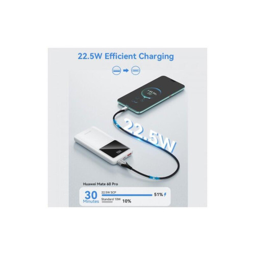 Power Bank Vention 10000mAh(M/C-A/A)22.5W Белый с LED Дисплеем Power Bank Vention 10000mAh(M/C-A/A)22.5W Белый с LED Дисплеем