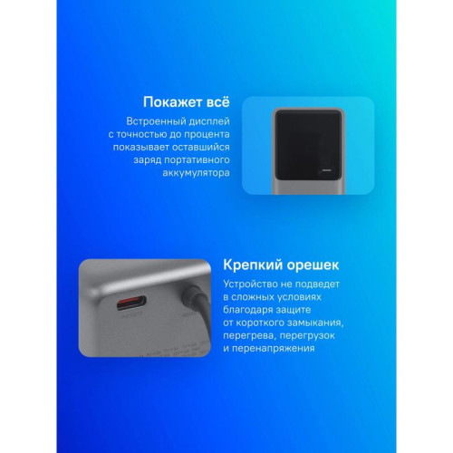 Мобильный аккумулятор Xiaomi BHR9361GL 10000mAh QC/PD 165W 6A USB-C серый
