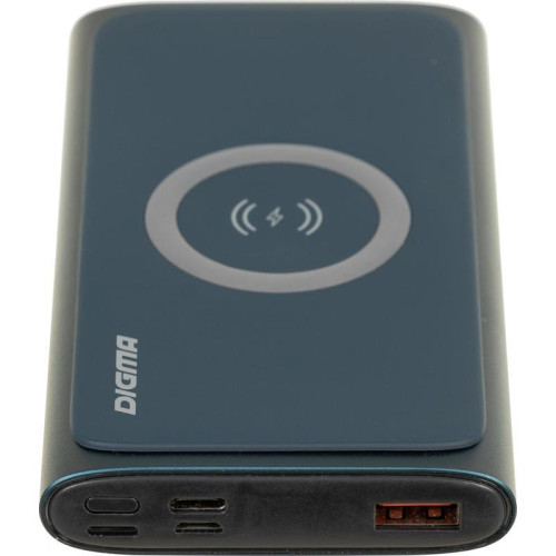 Мобильный аккумулятор Digma DGPQ10G 10000mAh QC3.0/PD3.0 22.5W 3A USB-A/USB-C беспров.зар. синий (DGPQ10G22CBL)