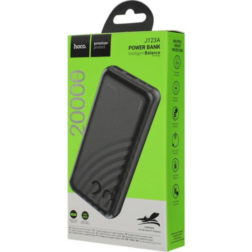 Мобильный аккумулятор Hoco J123A Element 20000mAh 2A 2xUSB-A черный
