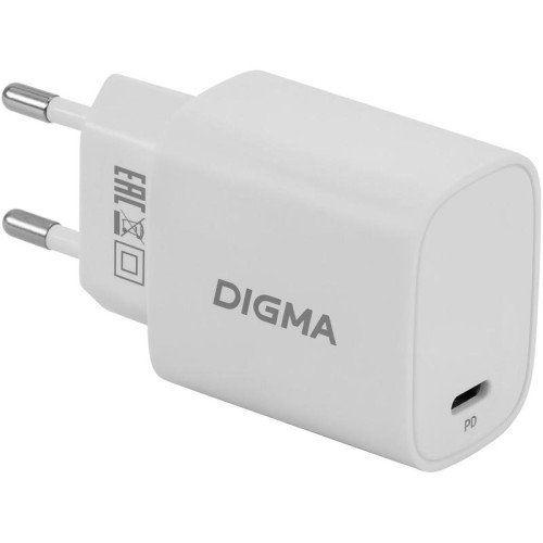 Сетевое зар./устр. Digma DGW3C 30W 3A (PD) USB-C универсальное белый (DGW3C0F010WH)