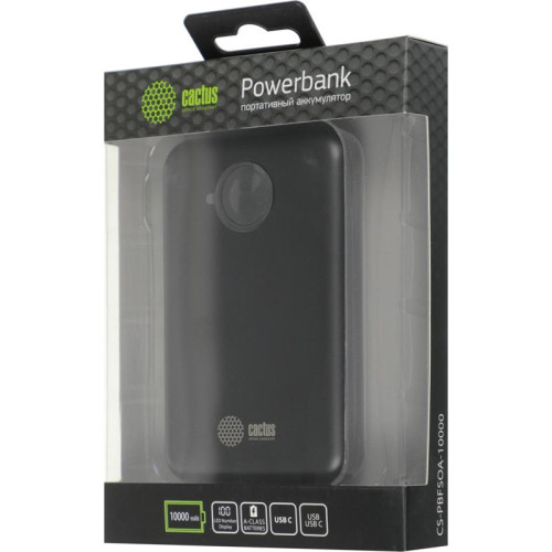 Мобильный аккумулятор Cactus CS-PBFSOA-10000 10000mAh 22.5W 4.5A USB-A/USB-C черный