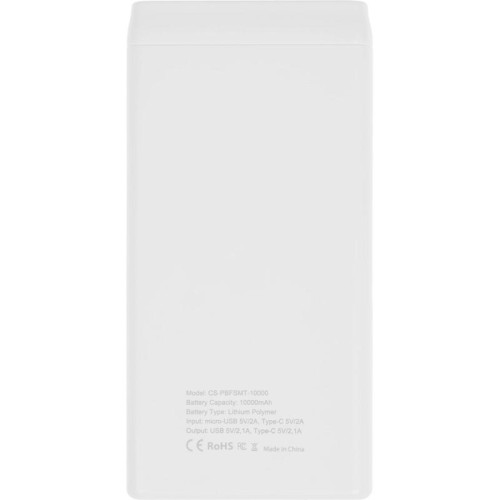 Мобильный аккумулятор Cactus CS-PBFSMT-10000 10000mAh 10.5W 2.1A 2xUSB-A белый