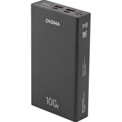 Мобильный аккумулятор Digma DGPD100WA 20000mAh QC3.0/PD3.0 100W 5A 2xUSB-A/2xUSB-C черный (DGPD20A100ABK)