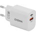 Сетевое зар./устр. Digma DGW3D 30W 3A (PD+QC) USB-C/USB-A универсальное белый (DGW3D0F110WH) Сетевое зар./устр. Digma DGW3D 30W 3A (PD+QC) USB-C/USB-A универсальное белый (DGW3D0F110WH)