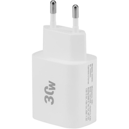 Сетевое зар./устр. Digma DGW3C 30W 3A (PD) USB-C универсальное белый (DGW3C0F010WH)