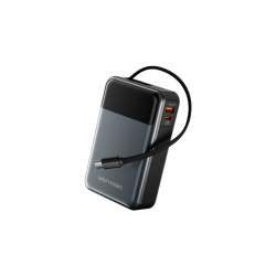 Power Bank Vention 20000mAh(USB-C + USB-C/USB-A) со встроенным кабелем 65W с LED Дисплеем, шт.
