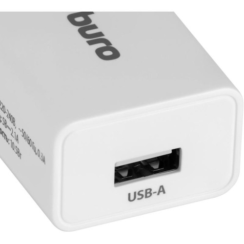 Сетевое зар./устр. Buro BUWA1 10.5W 2.1A USB-A универсальное белый (BUWA10S100WH)