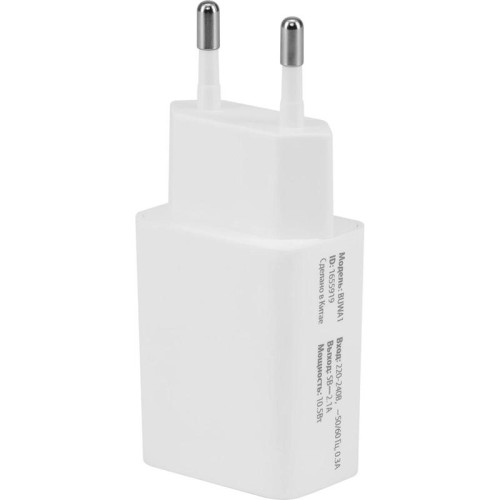 Сетевое зар./устр. Buro BUWA1 10.5W 2.1A USB-A универсальное белый (BUWA10S100WH)
