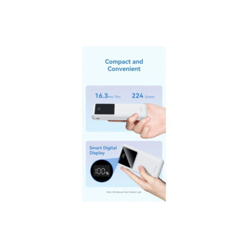 Power Bank Vention 10000mAh(M/C-A/A)22.5W Белый с LED Дисплеем Power Bank Vention 10000mAh(M/C-A/A)22.5W Белый с LED Дисплеем