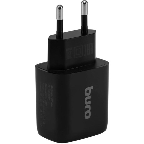 Сетевое зар./устр. Buro BUWG1 18W 3A (QC) USB-A универсальное черный (BUWG18P100BK)