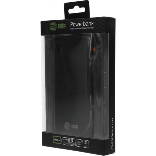 Мобильный аккумулятор Cactus CS-PBFSAA-10000 10000mAh 22.5W 4.5A USB-A/2xUSB-C черный
