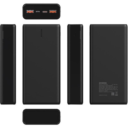 Мобильный аккумулятор Digma DGPF20B 20000mAh QC3.0/PD3.0 22.5W 3A 2xUSB-A/USB-C черный (DGPF20B22PBK) Мобильный аккумулятор Digma DGPF20B 20000mAh QC3.0/PD3.0 22.5W 3A 2xUSB-A/USB-C черный (DGPF20B22PBK)