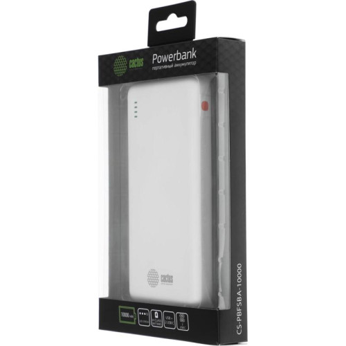 Мобильный аккумулятор Cactus CS-PBFSBA-10000 10000mAh 22.5W 4.5A USB-A/2xUSB-C белый