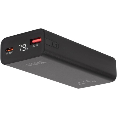 Мобильный аккумулятор Digma DGPF10E 10000mAh QC3.0/PD3.0 45W 4.5A USB-A/USB-C черный (DGPF10E45ABK) Мобильный аккумулятор Digma DGPF10E 10000mAh QC3.0/PD3.0 45W 4.5A USB-A/USB-C черный (DGPF10E45ABK)