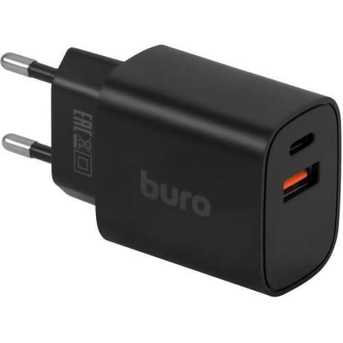 Сетевое зар./устр. Buro BUWD1 20W 3A (PD+QC) USB-C/USB-A универсальное черный (BUWD18P110BK)