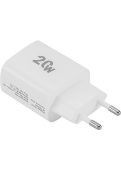 Сетевое зар./устр. Digma DGW2C 20W 3A (PD) USB-C универсальное белый (DGW2C0F010WH)