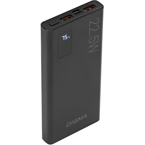 Мобильный аккумулятор Digma DGPF10A 10000mAh QC3.0/PD3.0 22.5W 3A 2xUSB-A/USB-C черный (DGPF10A22PBK)