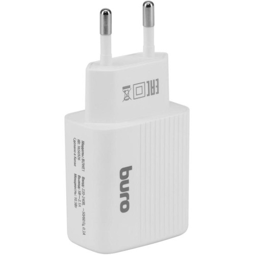 Сетевое зар./устр. Buro BUWE1 10.5W 2.1A 2xUSB универсальное белый (BUWE10S200WH)