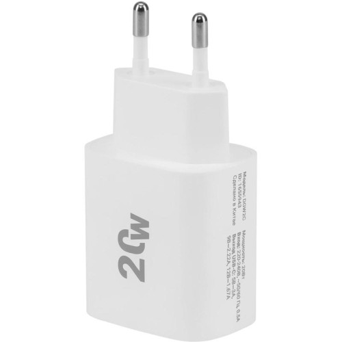 Сетевое зар./устр. Digma DGW2C 20W 3A (PD) USB-C универсальное белый (DGW2C0F010WH)