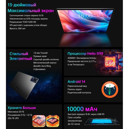 Планшет Teclast T65Max G99 (2.0) 8C RAM8Gb ROM256Gb 12.95