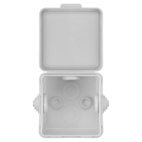 Распаячная коробка/ Распаячная коробка ОП 65х65х50мм крышка IP54 4вх. инд. штрихкод TDM