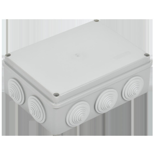 Коробка КМ41244 распаячная для о/п 190х140х70 мм IP55 (RAL7035, 10 гермовводов)