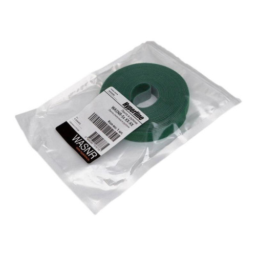 Крепеж Hyperline WASNR-5x9-GN Лента (липучка) в рулоне, ширина 9 мм, длина 5м, зеленая