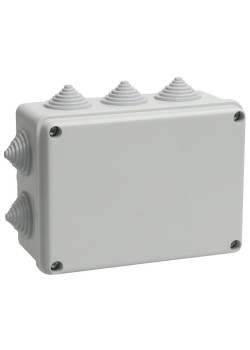 Коробка КМ41242 распаячная для о/п 150х110х70 мм IP55 (RAL7035, 10 гермовводов)