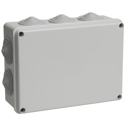 Коробка КМ41244 распаячная для о/п 190х140х70 мм IP55 (RAL7035, 10 гермовводов)