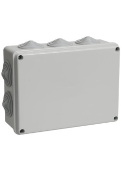 Коробка КМ41244 распаячная для о/п 190х140х70 мм IP55 (RAL7035, 10 гермовводов)