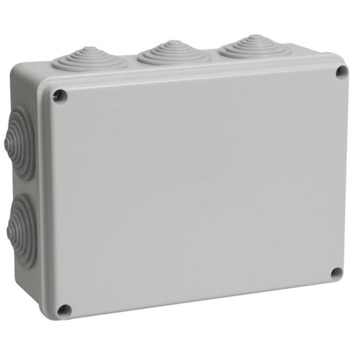 Коробка КМ41244 распаячная для о/п 190х140х70 мм IP55 (RAL7035, 10 гермовводов)