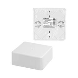 Коробка распаячная/ Коробка распаячная КР 100х100х44 ОП белая, IP40, инд. штрихкод