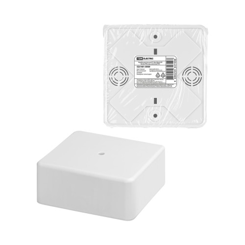 Коробка распаячная/ Коробка распаячная КР 100х100х44 ОП белая, IP40, инд. штрихкод