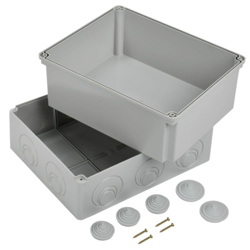 Коробка КМ41274 распаячная для открытой проводки 240х195х165мм IP55 RAL7035 кабельные вводы