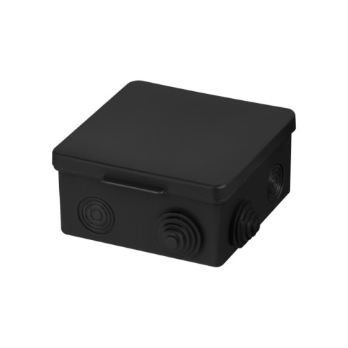 Распаячная коробка/ Распаячная коробка ОП 100х100х55мм крышка IP54 8вх. черная инд. штрихкод TDM