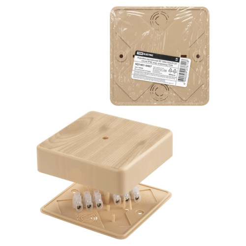 Коробка распаячная/ Коробка распаячная КР 100х100х29 ОП сосна IP40, инд. штрихкод
