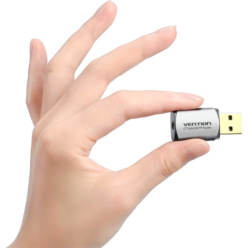 Внешняя звуковая карта Vention USB Серая