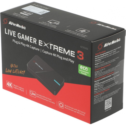 Карта видеозахвата Avermedia Live Gamer Extreme 3 GC551G2 внешний USB 3.1 [LIVE GAMER EXTREME 3]