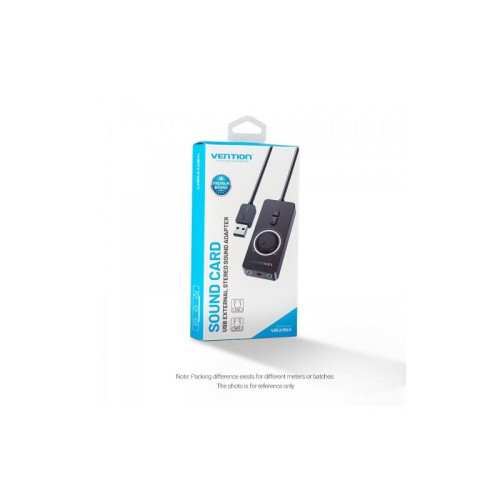 Внешняя звуковая карта Vention USB c регулятором громкости Черная Внешняя звуковая карта Vention USB c регулятором громкости Черная