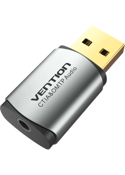 Внешняя звуковая карта Vention USB Серая