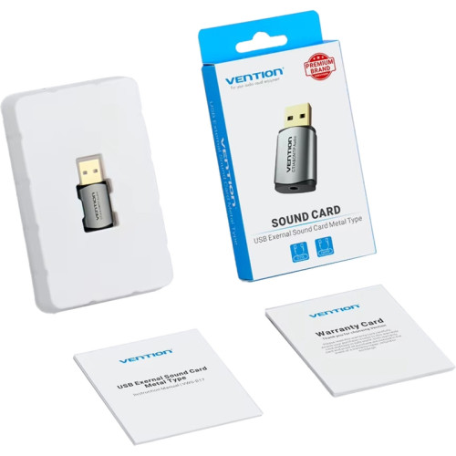 Внешняя звуковая карта Vention USB Серая
